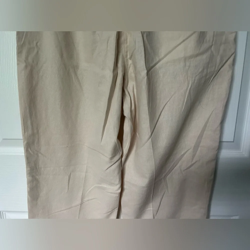 J. Crew NWT Wide Leg Beige Khaki Linen High Rise Pant Size 12